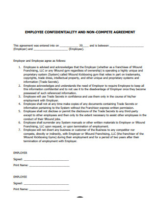 Employee Non Compete Agreement Template from images.sample.net