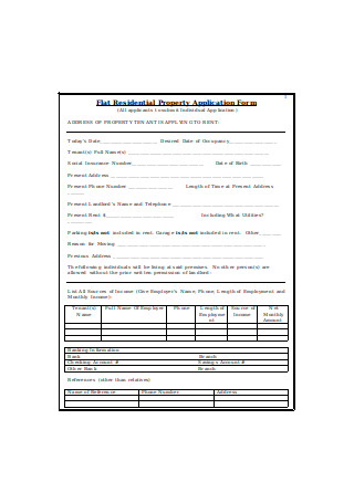 Flat Residential Property Application Form