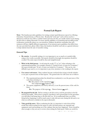 lab report example biology