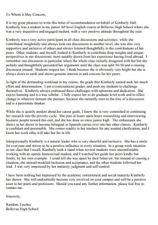 Teacher Letter Of Recommendation Sample from images.sample.net