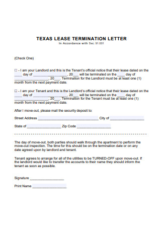 Lease Termination Letter Form