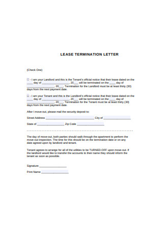 Lease Terminattion Letter