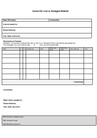 Library Billing Invoice Template
