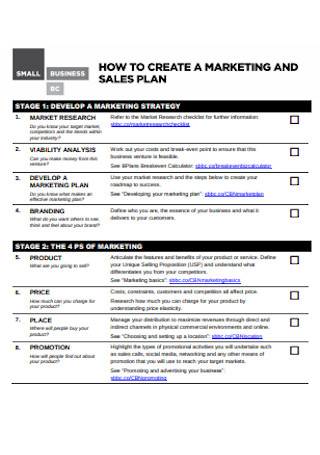 Marketing Business Sales Plan