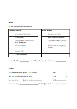 NGOs Project Proposal Template