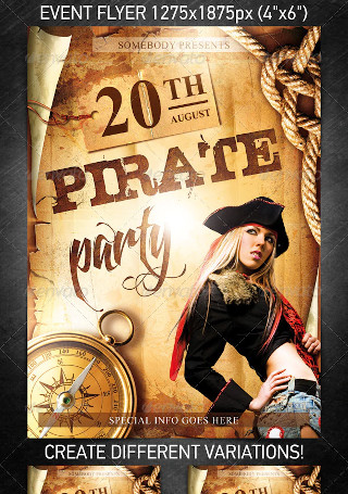 Pirate Party Event Flyer