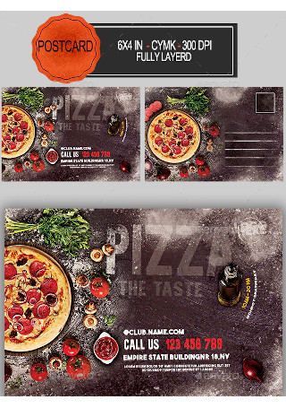 Pizza Restaurant Postcard