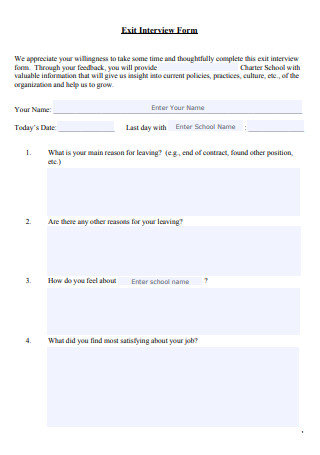 Printable Exit Interview Form