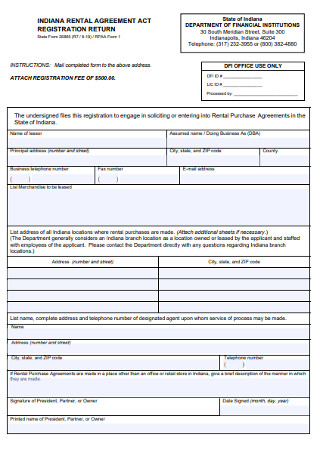 Rental Registration Agreement