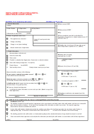 Residential Rental Subsidy Application Form