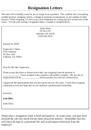 Independent Contractor Resignation Letter from images.sample.net