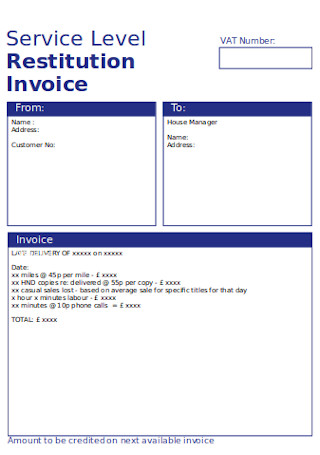Restitution Invoice Template
