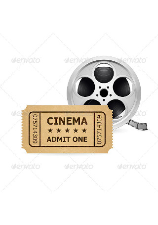 Retro Cinema Ticket and Babin