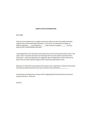 Sample Letter of Introduction for Business