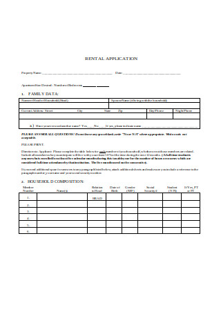 Simple Rental Application Form