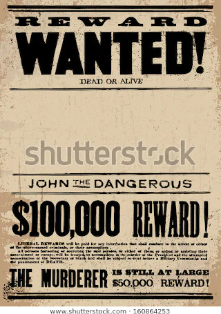 Vector vintage wanted poster