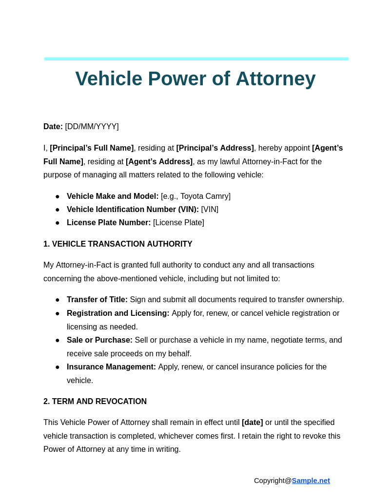 Vehicle Power of Attorney Google Docs 11 04 2024 10 55 AM