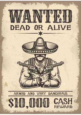 Vintage Wild West Wanted Poster