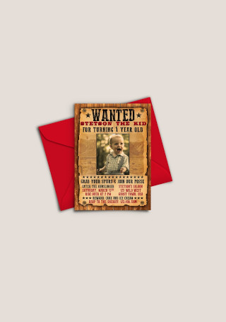 Wanted Western Birthday Invitation Poster