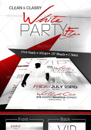 White Party Event Flyer