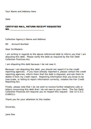 Agency Collection Letter