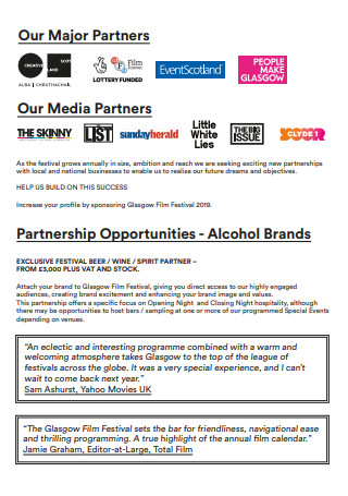 Alcohol Brands Partnership Proposal