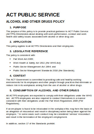 Alcohol and Other Drugs Policy