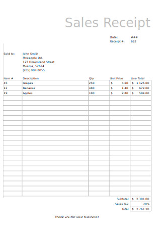 Sales Receipts Template from images.sample.net