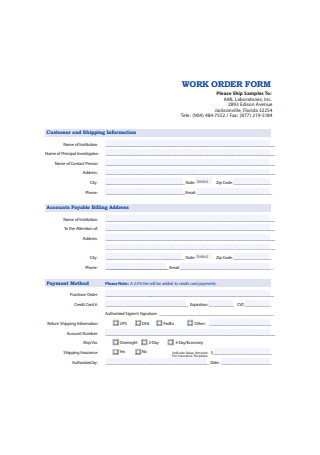 Basic Work Order Form
