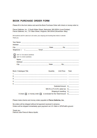 Book Purchase Order Form