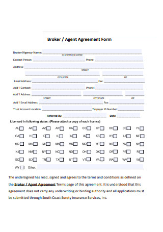 Broker Agent Agreement Form