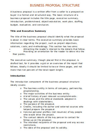 Business Proposal Structure