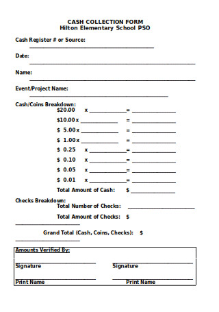Cash Collection Form