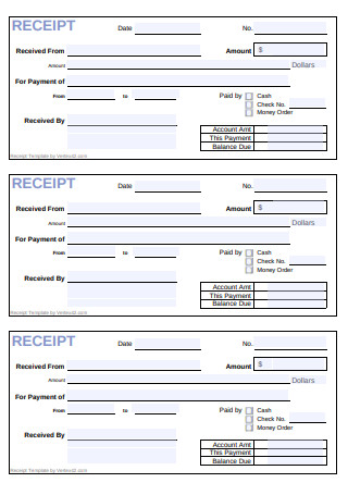 Cash Receipt Form