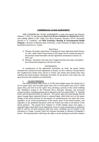 Commercial Lease Agreement Example