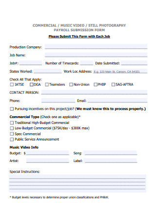 Commercial Payroll Submission Form