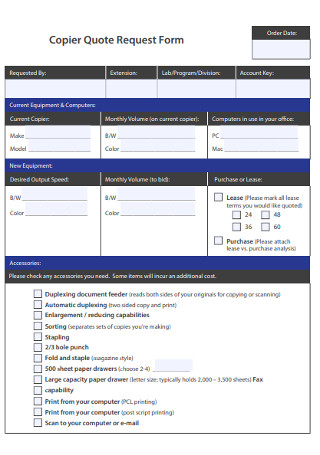 Copier Quote Request Form