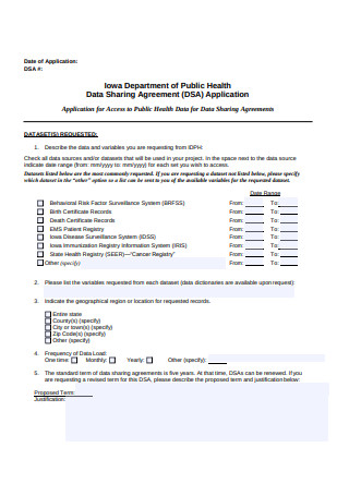 Data Sharing Agreement Application Form