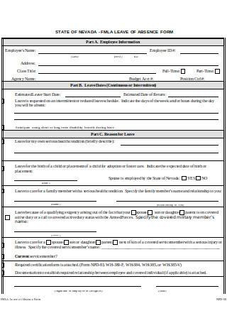 Editable Leave of Absence Form