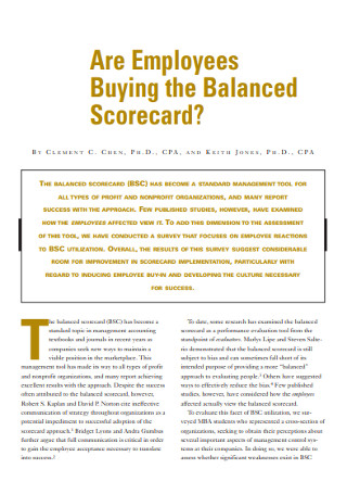 Employee Buying the Balanced Scorecard