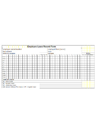 Employee Leave Record Form