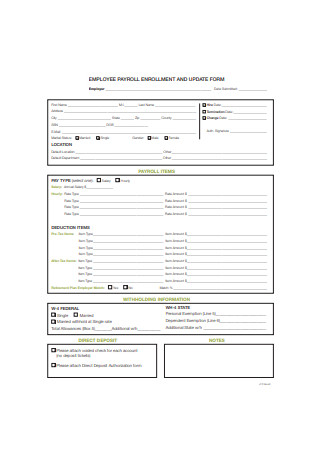 Employee Payroll Enrollment and Update Form