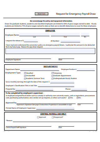 Employee Payroll Request Form