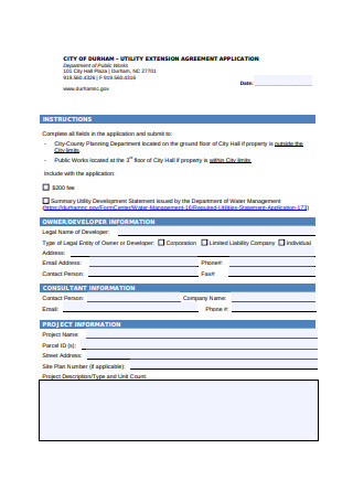 Extension Agreement Application Form