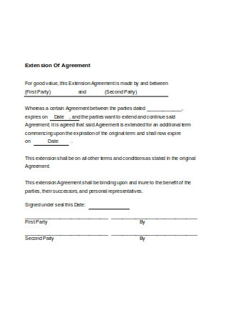 Extension Of Agreement