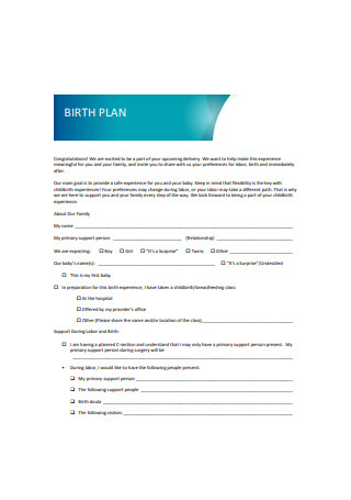 Family Birth Plan