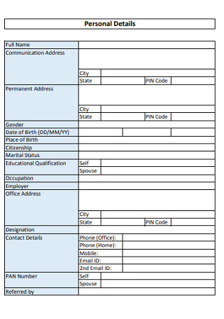 Financial Data Collection Form