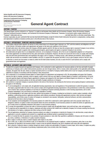 General Agent Contract