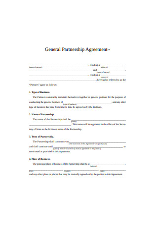 General Partnership Agreement