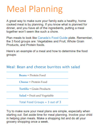Home Meal Planning